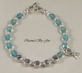 Cervical Ovarian Cancer Awareness Personalized Bracelet