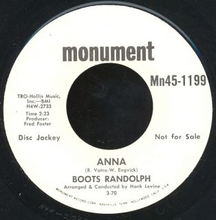 HEAR] BOOTS RANDOLPH Anna/Spanish Harlem unplayed 1970 DJ 45