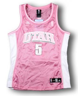 utah jazz carlos boozer 5 women s pink jersey features poly spandex 