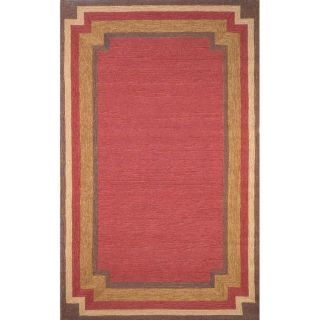Ravella Collection Indoor Outdoor Rug Border Red 2X8