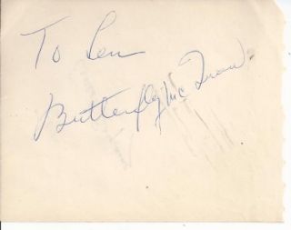 Butterfly McQueen GWTW Ernest Borgnine Marty Signed Autograph Paper 