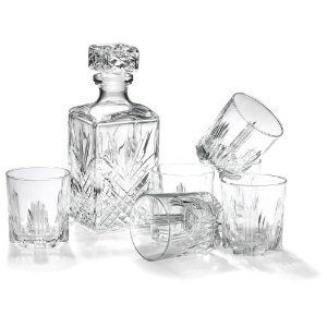Bormioli Rocco Whiskey Bar Set 7 Piece Decanter Glasses Made In Italy 
