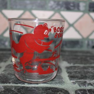 Vintage Bosco Bear Red Drinking Glass