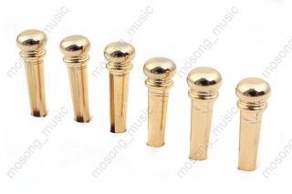 Gold Beautiful Brass Guitar Bridge Pins End Pin Set