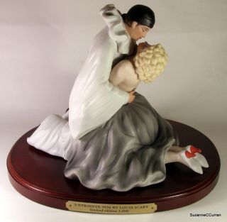 Louis Icart Deco Lady Harlequin LEntriente Embrace Figurine Limited 