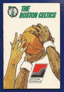 Boston Celtics NBA 1974 75 Pocket Schedule