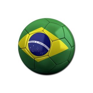 Brazil Brazilian Flag Soccer Ball Coaster Set of 4