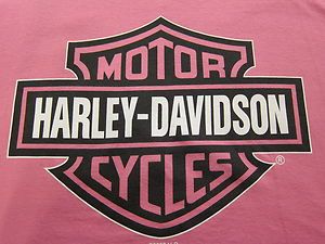 Pink Harley Davidson T Shirt Bar Shield Size L Bossier City La