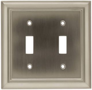 Brainerd 64208 Brushed Satin Nickel Architectural Double Switch Wall 