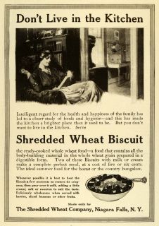 1916 Ad Shredded Wheat Biscuit Cereal Breakfast Healthy Reading 