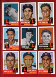1953 Topps Archives 14 Reprint Cards Boston Red Sox