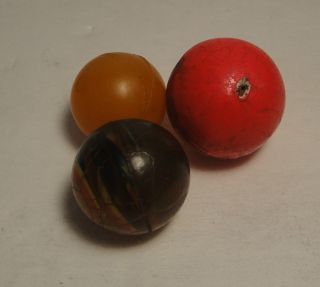  3 Vintage Bouncing Balls Old 1 Lot P