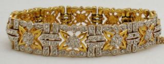 Jacqueline Bouvier Kennedy JBK Gold Tone Bracelet with Crystal 