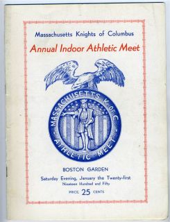 Massachusetts Knights of Columbus Indoor Track Program Boston Garden 
