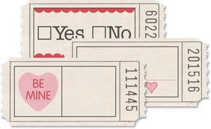 Jenni Bowlin PRINTED TICKETS VALENTINES Valentine Ticket Love