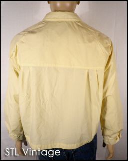 Vtg 60s Campus Superb Pastel Yellow Harrington Jacket Mod Talon Zip 