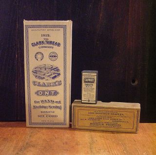 Vintage Cardboard Advertising Boxes Calphate Bostitch Clark Thread 