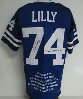 Bob Lilly Cowboys Insc Cow Boys for Life Signed Autographed Jersey JSA 