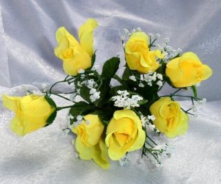   Yellow Silk Wedding Flowers Bouquets Centerpieces Bridal