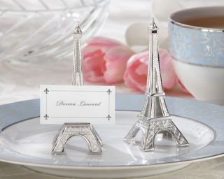 Eiffel Tower Place Card Paris Holder Silver Wedding Reception Set of 