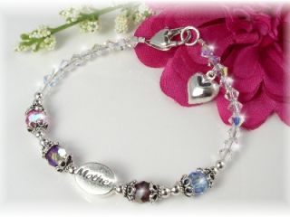 Stunning Birthstone Mothers Bracelet created with gorgeous Swarovski 