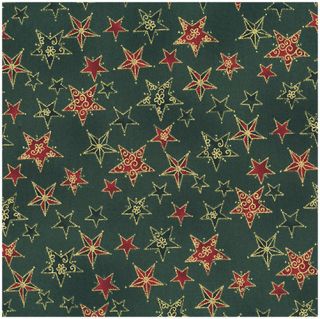 Fabric Enjoy Christmas by Stof Fabrics Stars on Green