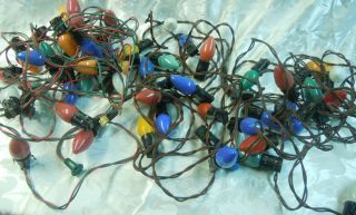 Vintage Strings Christmas Tree Lights Multi  Color Tested Indoor 53 