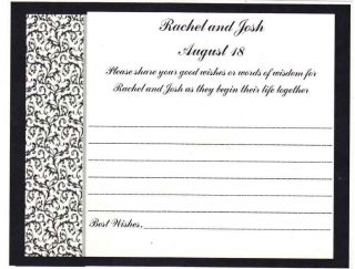 Damask Bridal Shower Wedding Advice Cards