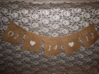 Save the Date Wedding Banner Burlap Garland Country Rustic Western 