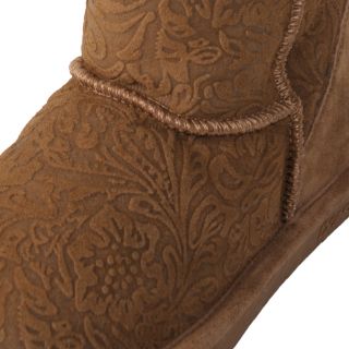 Womens Bearpaw Brandy 12 inch Sheepskin lined Embossed Suede Boot (Box 