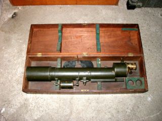 Brashear Telescope in Box Used by Army All brass very heavy but 