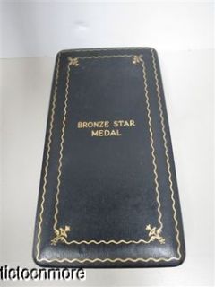 VINTAGE US WWII MILITARY BRONZE STAR MEDAL PIN RIBBON & CASE