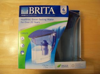 Brita Pitcher Water Filtration System Blue Atlantis 6 Cup Capacity 