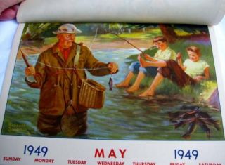 1949 Standard Oil Calendar Stevens Point Wi Artist Russel Sambrook