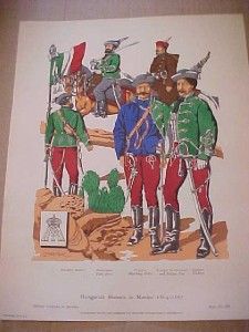 1961 Print Hungarian Hussars in Mexico 1864 1867 Military Uniforms in 