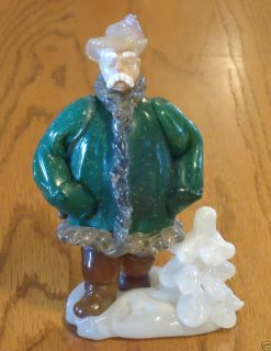 Vintage Czech Zelezny Brod Art Glass Hunter Woodsman Figurine Perfect 