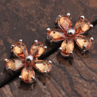   Brown Morganite 3*5mm Gemstones 18k Gold Filled Jewelry Studs Earrings
