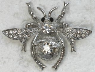 Clear Rhinestone Crystal Bumblebee Pin Brooch E129