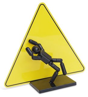 Stickman Action Figure, Poseable Stick Man Warning Caution Background 