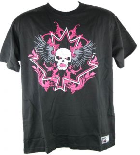 Bret Hart Winged Skull Maple Leaf WWE Black T Shirt