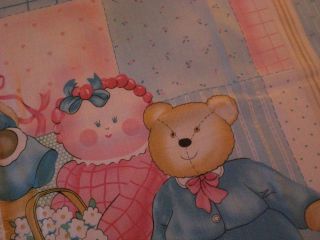 teddy bear mouse doll baby quilt fabric craft panel
