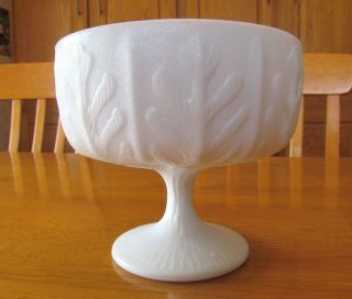 Vintage 1975 FTD White Milk Glass Pedestal Vase/Planter/B​owl