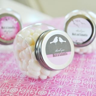   Personalized Mini Candy Glass Jars Wedding Bridal Shower Favors