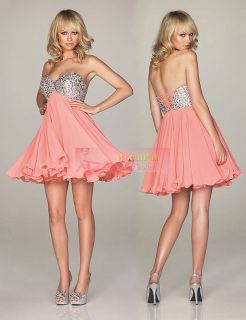 Short 3 Chiffon Strapless Party Evening Cocktail Homecoming Dress Free 