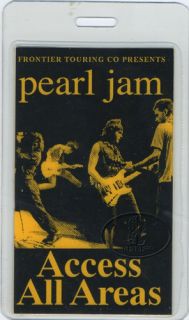 Pearl Jam 1998 All Access Laminated Backstage Pass