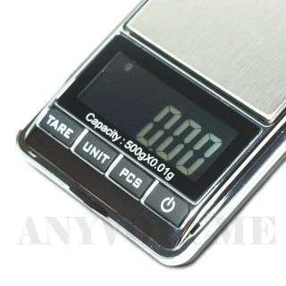 500 x 0 01g Digital Pocket Scale Gold Jewelry Reload Grain Counting 