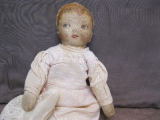 Antique 12 Bruckner Cloth Doll PatD 1901
