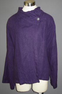2X BRYN WALKER Elderberry Purple Linen Greta Jacket NWT $128