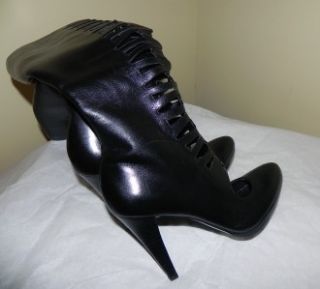 new calvin klein brielle black cutout boots sz 6 6 5