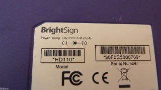 BrightSign HD110 Digital Signage Appliance With HDMI DISTRIBUTION AND 
